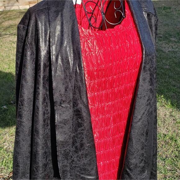 I.N. STUDIO Faux Leather Open Front Jacket size 2X - Picture 2 of 10